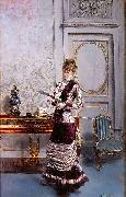 Giovanni Boldini Berthe che guarda un ventaglio oil painting on canvas